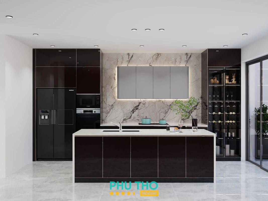 Mẫu tủ bếp Domino Việt Trì