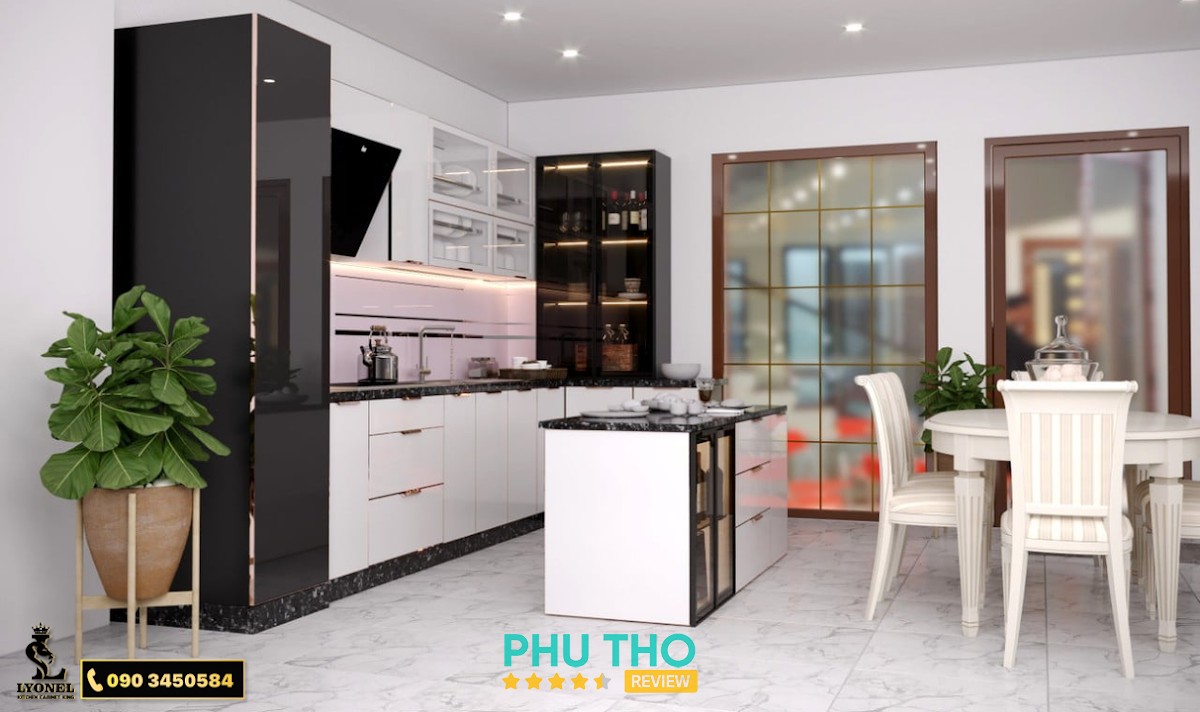 Tủ Bếp Inox Cánh Kính Lyonel Phú Thọ