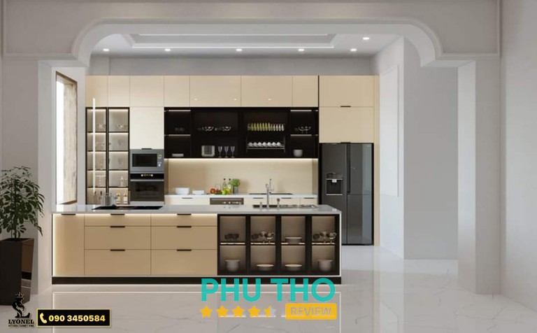 Tủ Bếp Inox Cánh Kính Lyonel hình ảnh 3